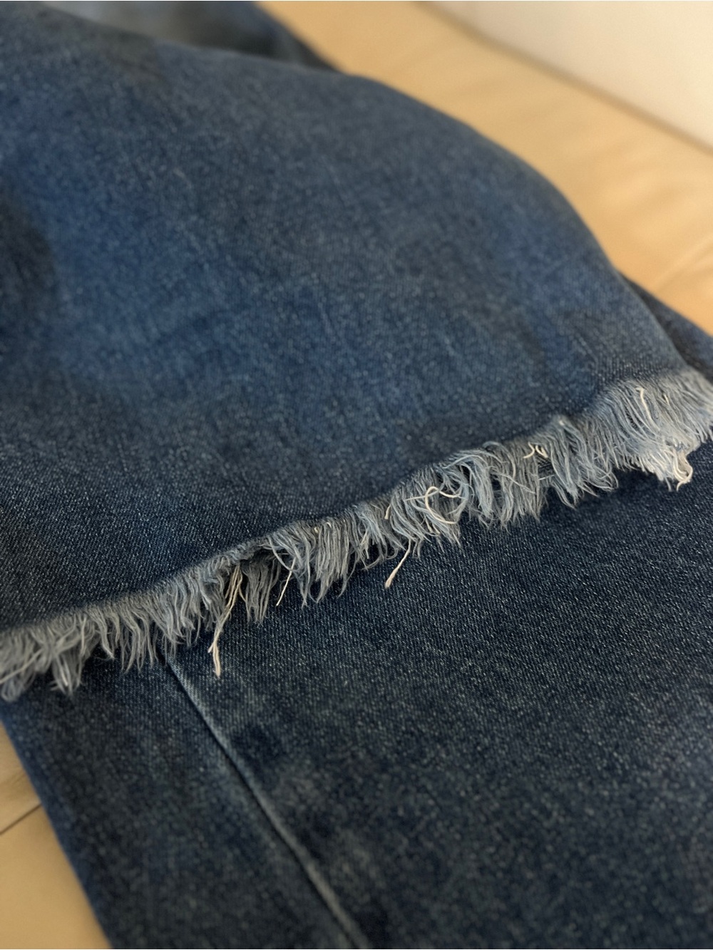 Sage & Fig Braided-Trim Wide Leg Jeans in Dark Blue Medium - Picture 12 of 14